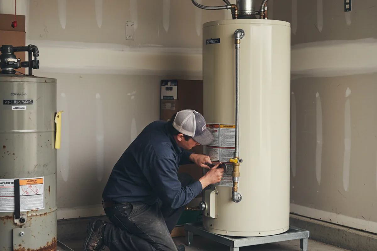 Water heater and shutoff valve replacement in Beyer